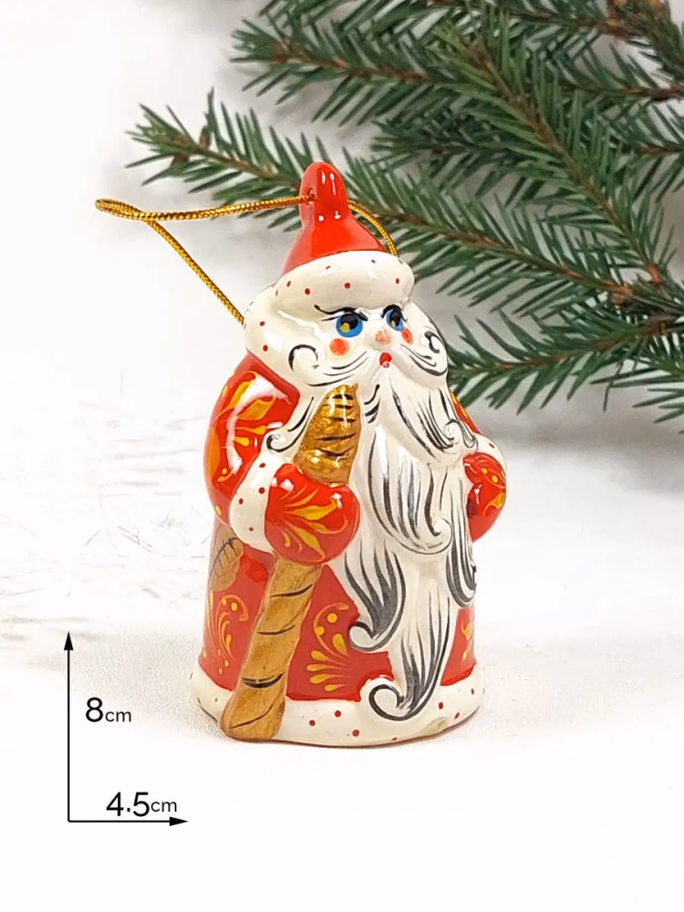 Елочная игрушка Дед Мороз, Хохлома