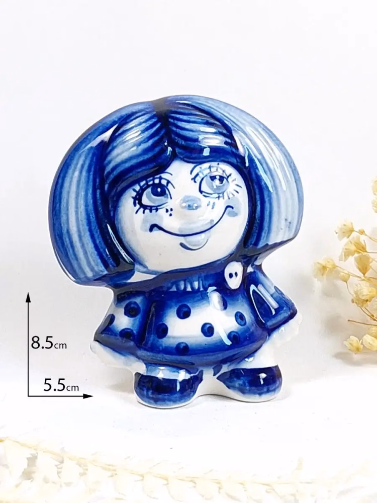 Фигурка домовой, фарфор. Роспись, гжель.