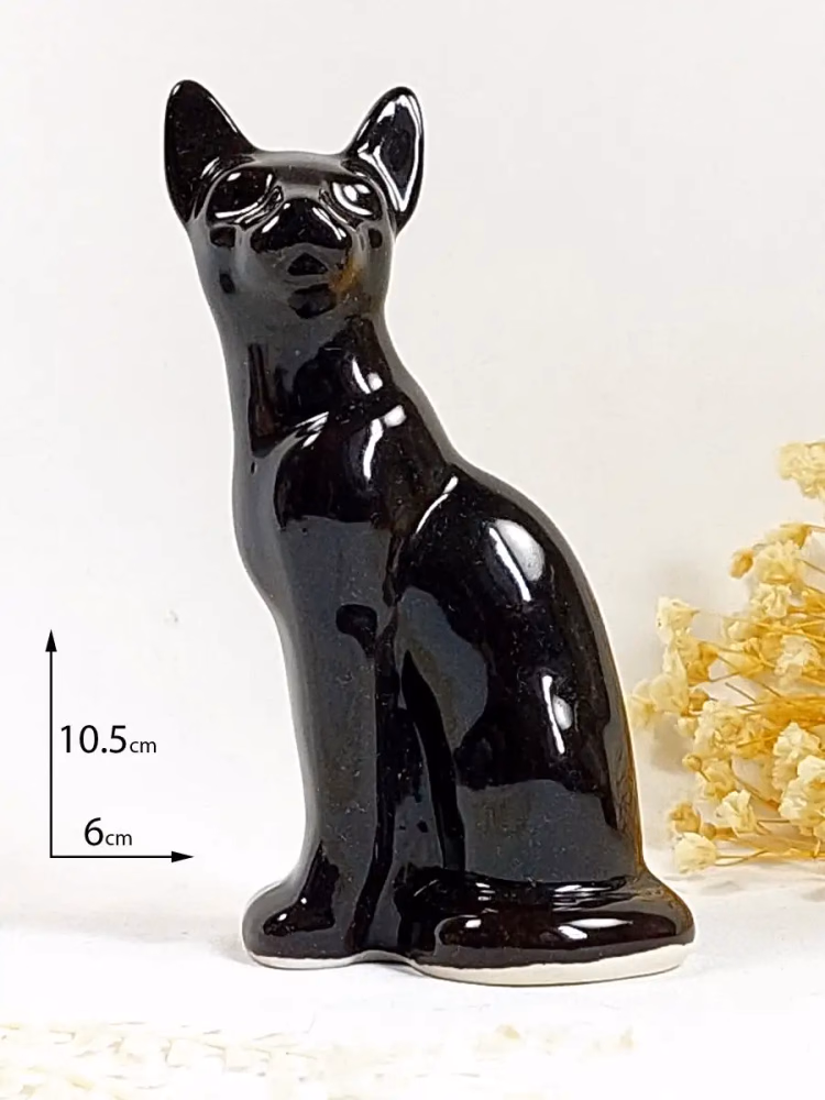 Фигурка фарфор «Чёрная кошка»