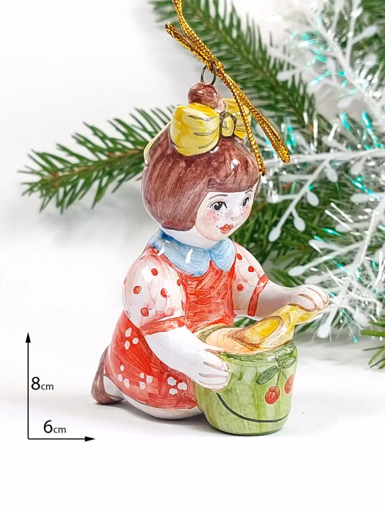 Елочная игрушка майолика Советские дети