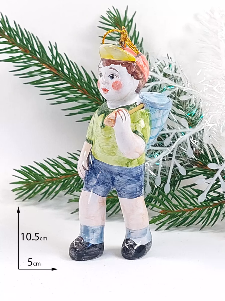 Елочная игрушка керамика. Дети СССР. Майолика
