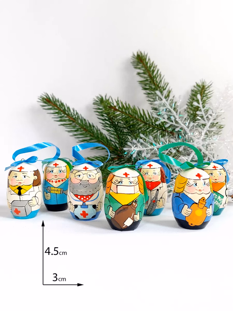 Набор елочных игрушек Доктор, Медсестра, Врач