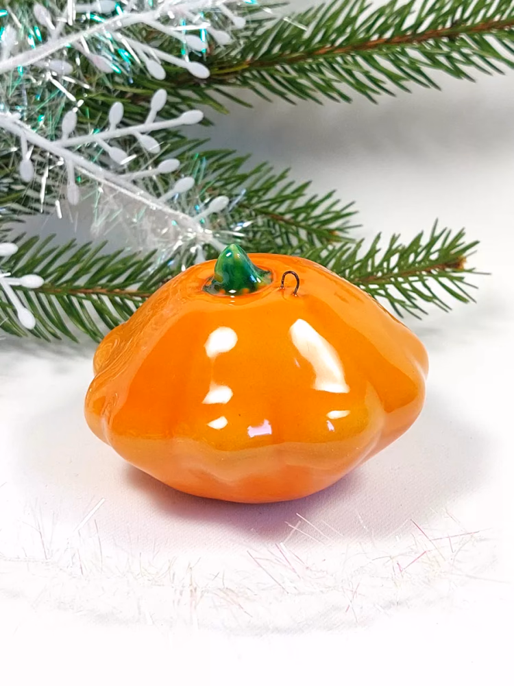 Елочная игрушка Патиссон майолика.