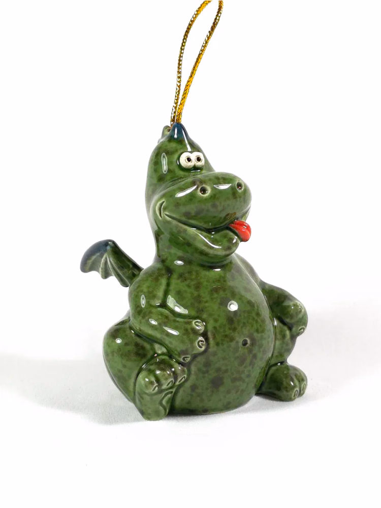 Елочная игрушка фарфор Дракон. Колокол Дракоша