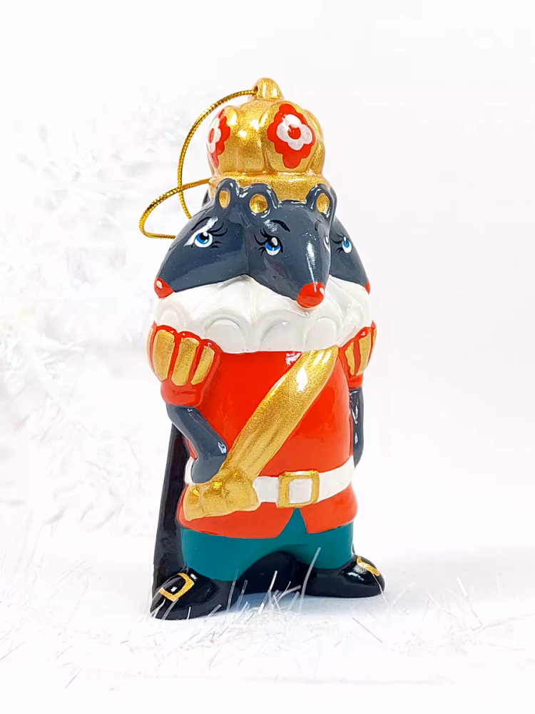 Елочная игрушка фарфоровая Мышиный король