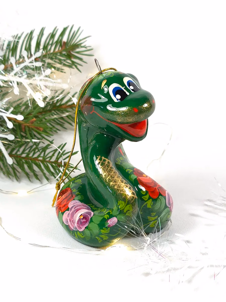 Елочная игрушка фарфоровая Змея